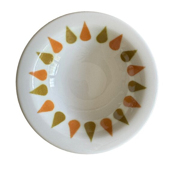 Shenango China Restaurantware Bowls Mid Mod Orange Green Teardrop Pattern 70s - Picture 8 of 16